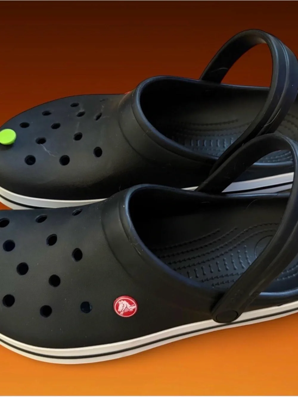CROCS Crocband Clog in Black with White Trim